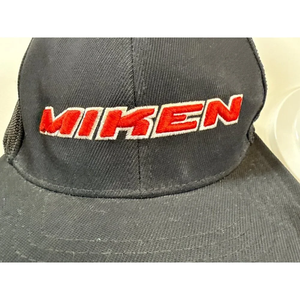 Miken Black Trucker Hat with Red Logo